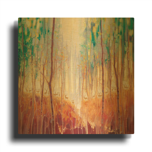 'Forest Souls' By Gill Bustamante Gold Metal Wall Art