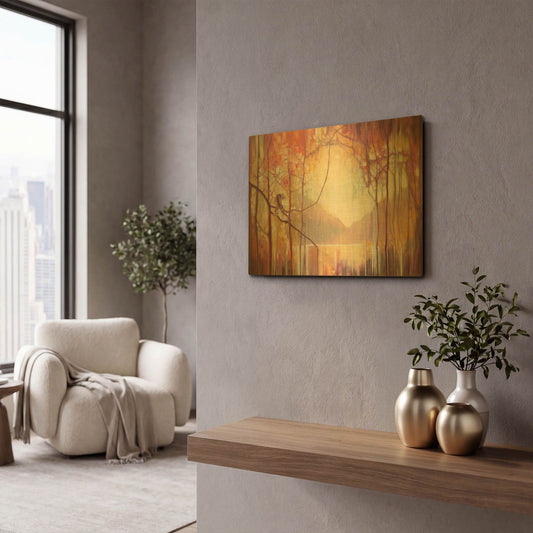 'In Another Place' By Gill Bustamante Gold Metal Wall Art