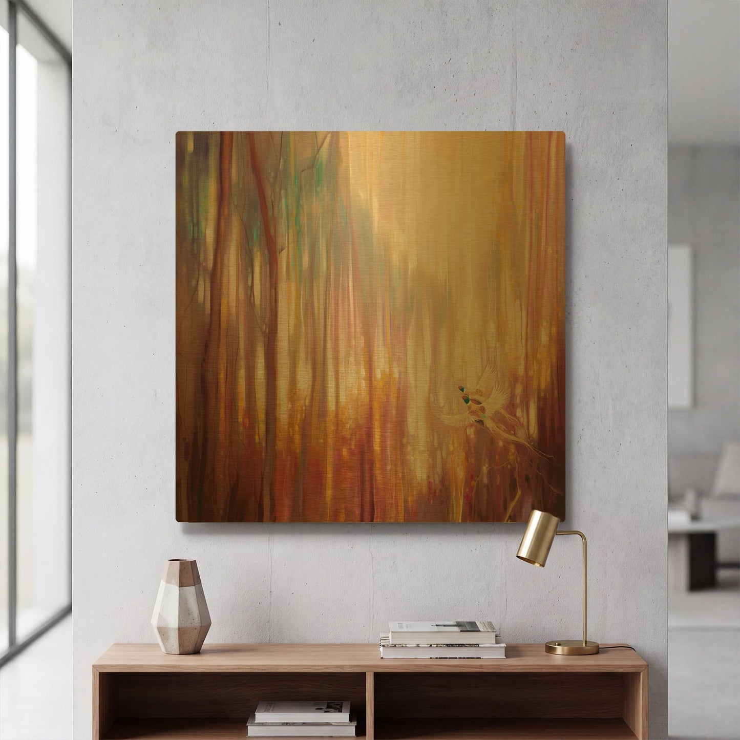 'Nebulous Forest' By Gill Bustamante Gold Metal Wall Art
