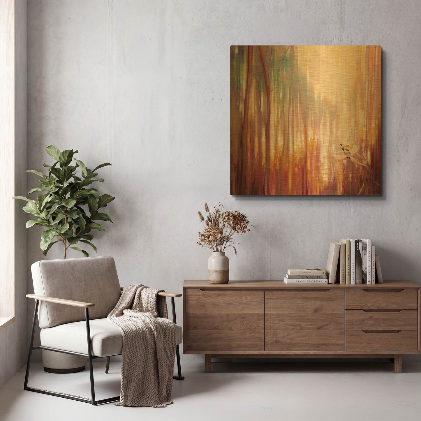 'Nebulous Forest' By Gill Bustamante Gold Metal Wall Art