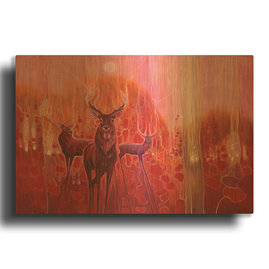 'Red Magic' By Gill Bustamante Gold Metal Wall Art