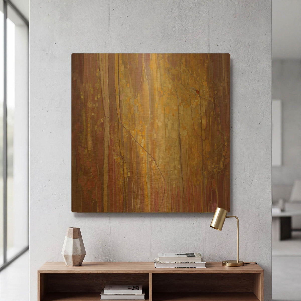 'Robins Song' By Gill Bustamante Gold Metal Wall Art