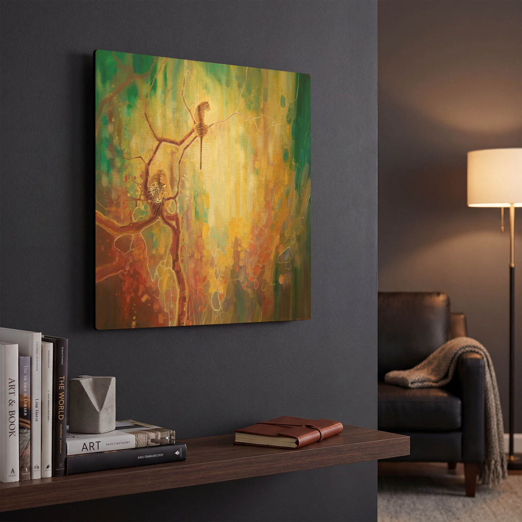 'Tiger Odyssey' By Gill Bustamante Gold Metal Wall Art