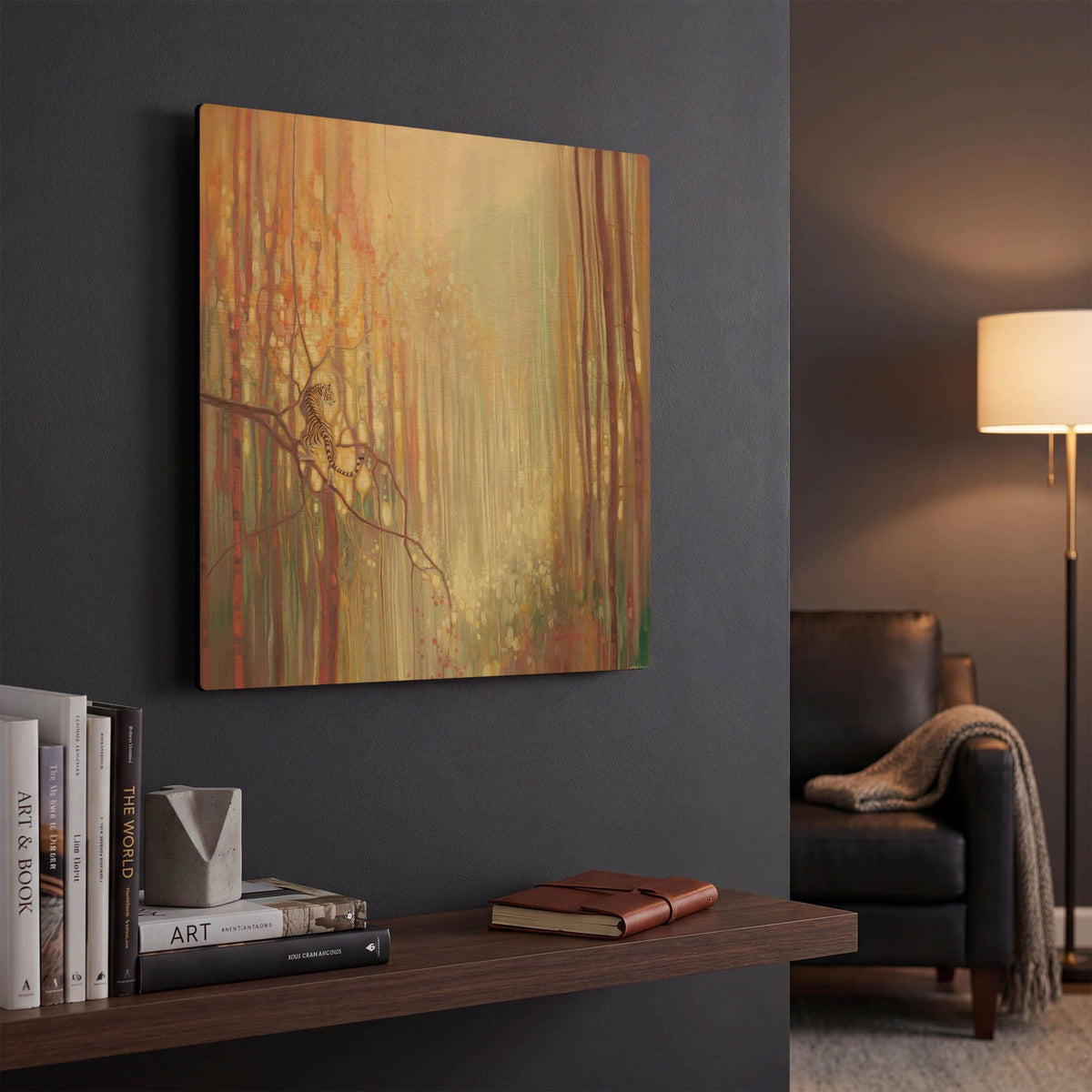 'Tiger Realm' By Gill Bustamante Gold Metal Wall Art