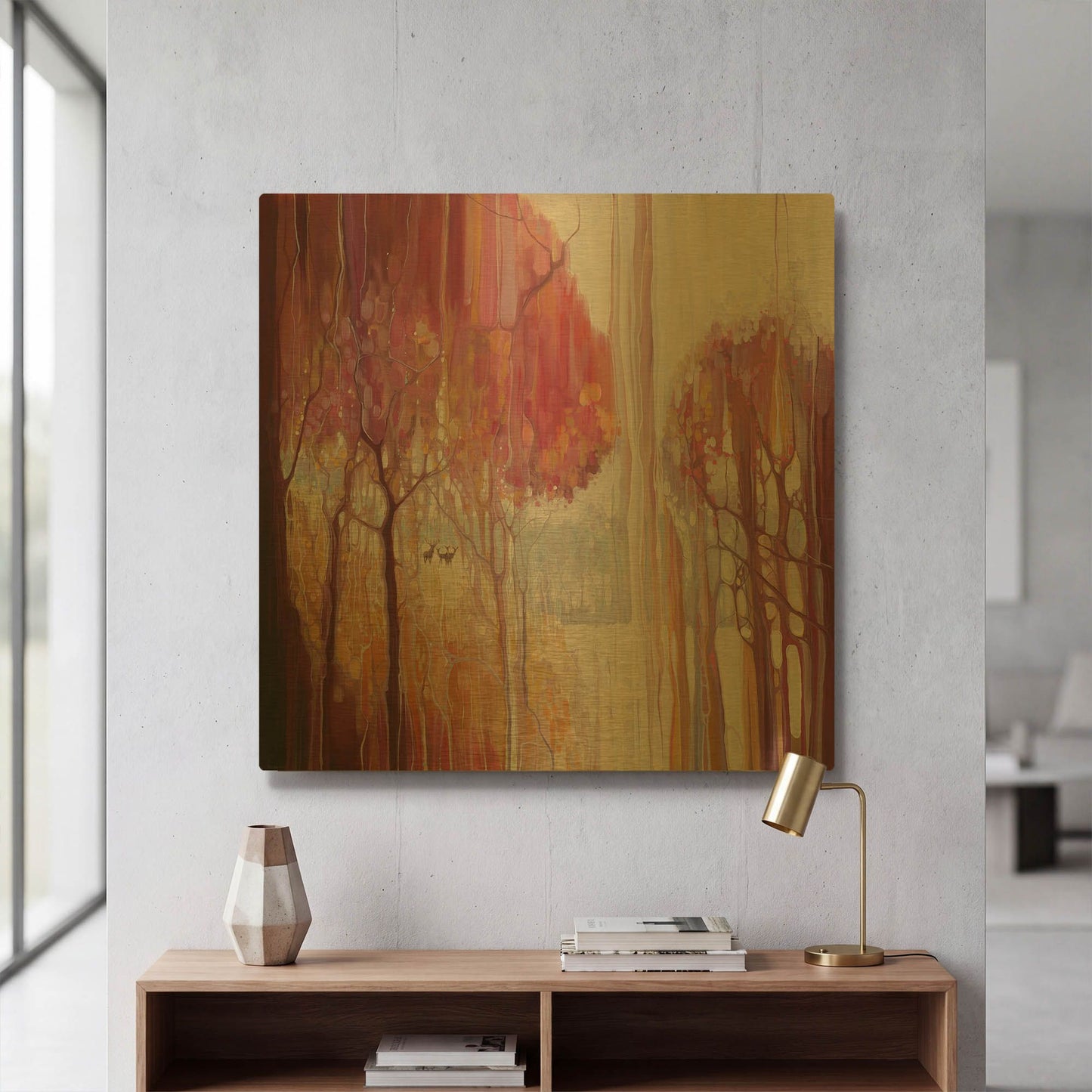 'Waiting' By Gill Bustamante Gold Metal Wall Art