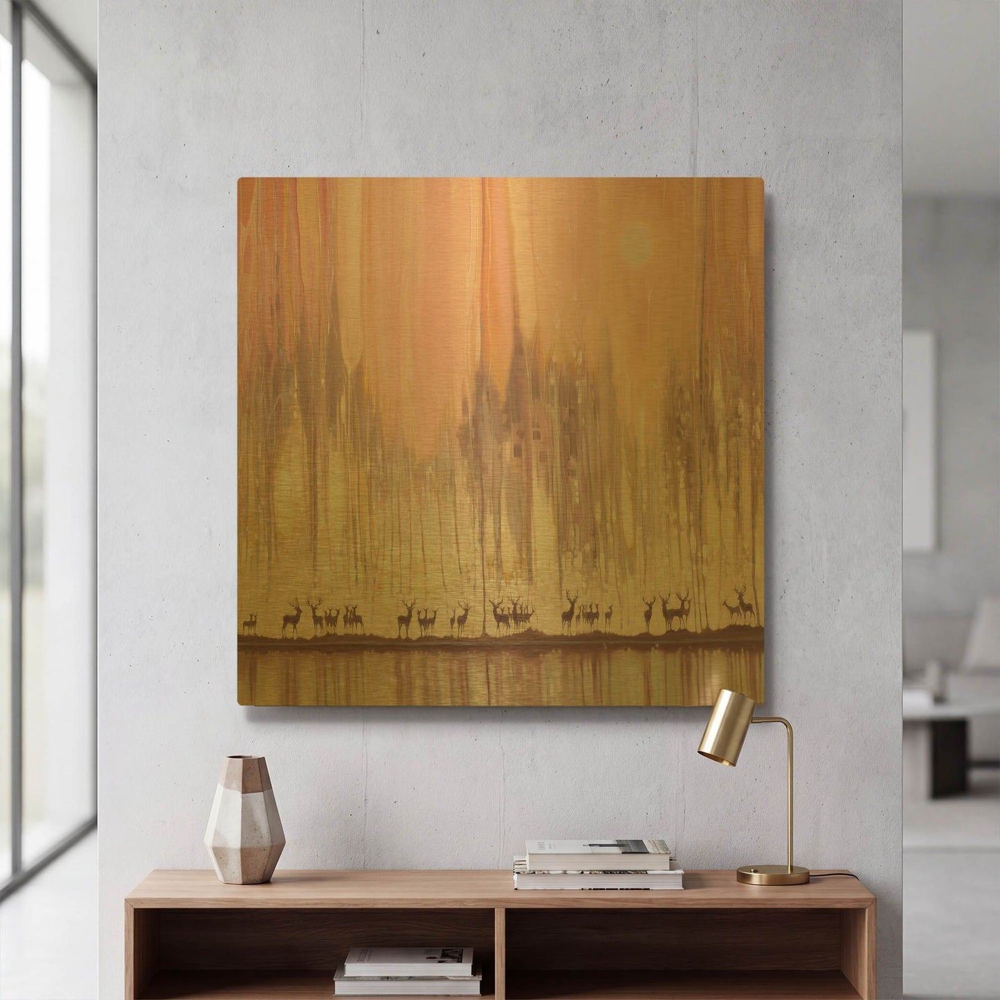'Ice Watchers' By Gill Bustamante Gold Metal Wall Art