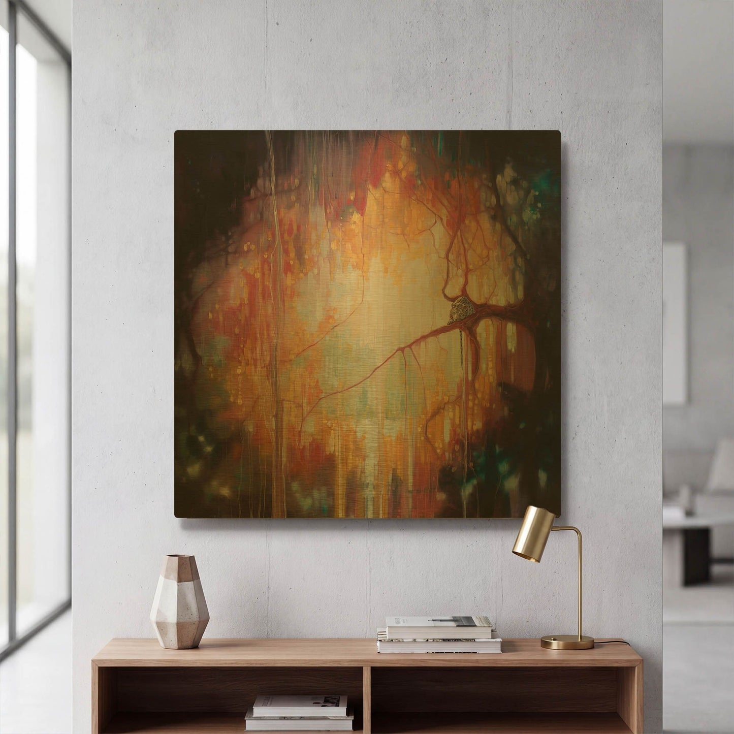 'Jungle Portal' By Gill Bustamante Gold Metal Wall Art