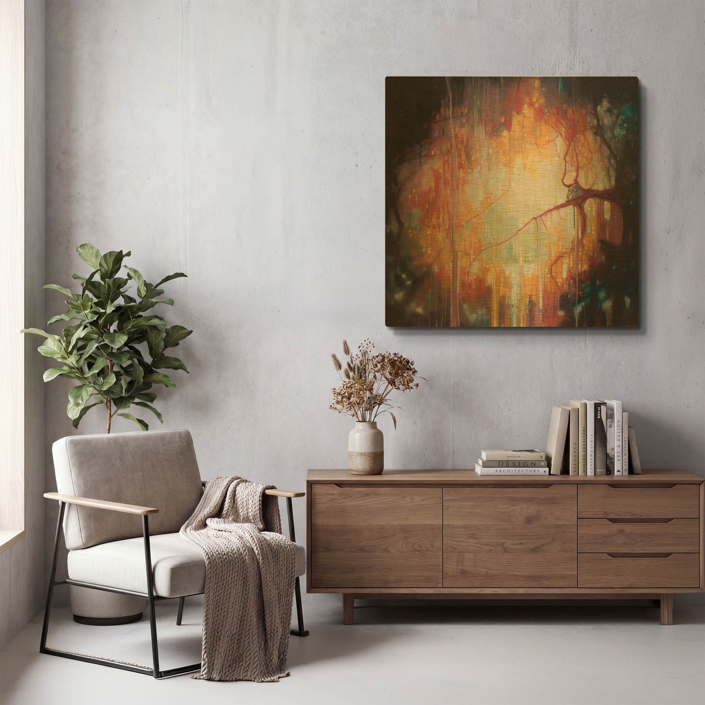 'Jungle Portal' By Gill Bustamante Gold Metal Wall Art