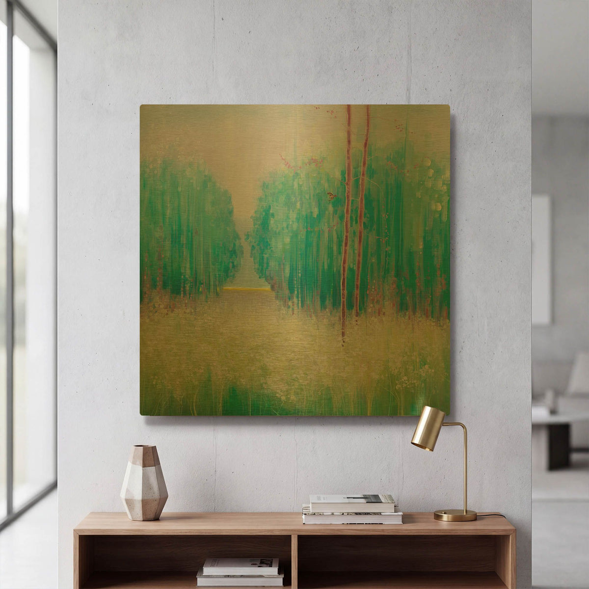 'May Meadow' By Gill Bustamante Gold Metal Wall Art