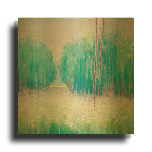 'May Meadow' By Gill Bustamante Gold Metal Wall Art