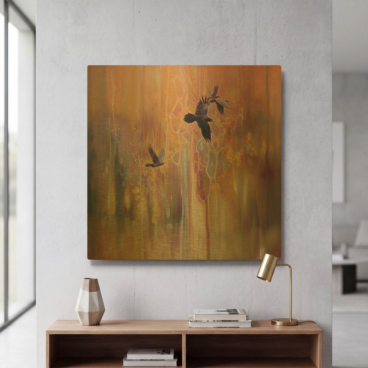 'Messengers of the Gods' By Gill Bustamante Gold Metal Wall Art