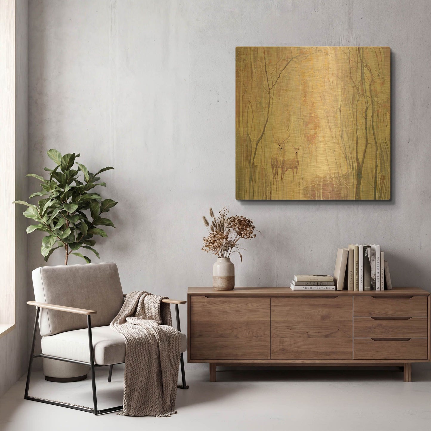 'Ethereal' By Gill Bustamante Gold Metal Wall Art