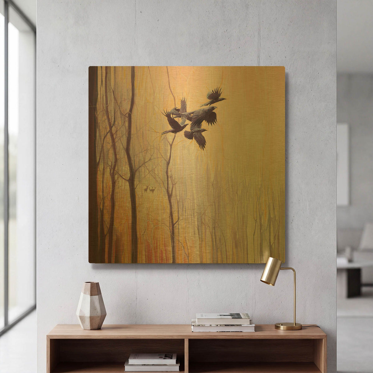 'Forest Dynasties' By Gill Bustamante Gold Metal Wall Art