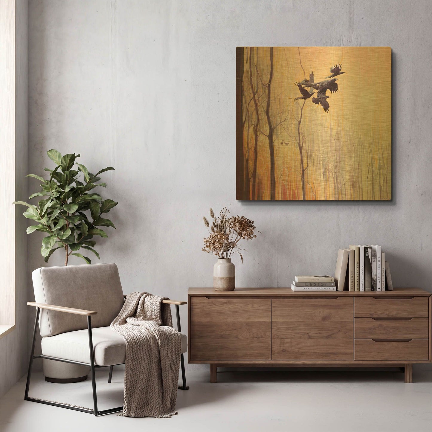 'Forest Dynasties' By Gill Bustamante Gold Metal Wall Art