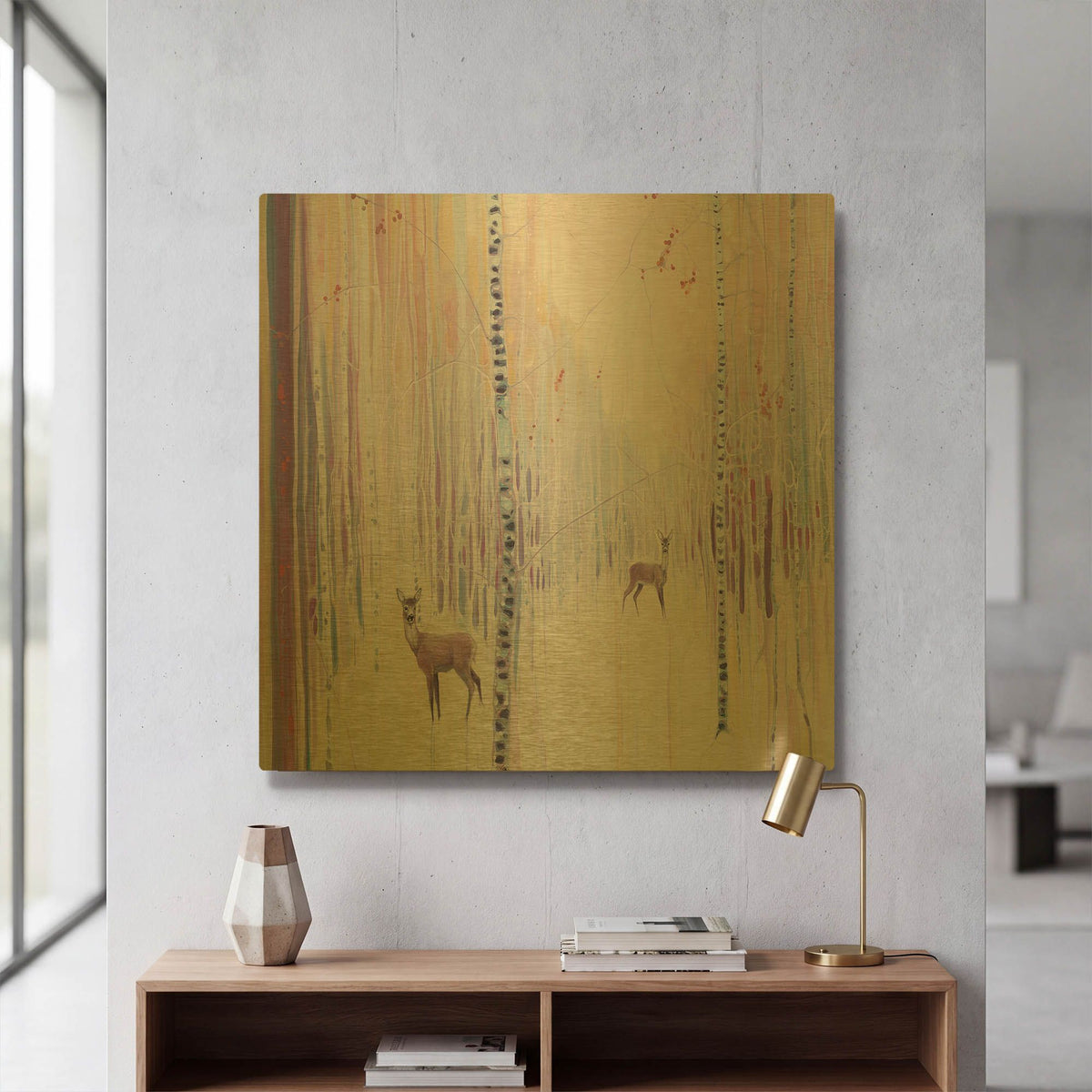 'Spirits Of Winter' By Gill Bustamante Gold Metal Wall Art