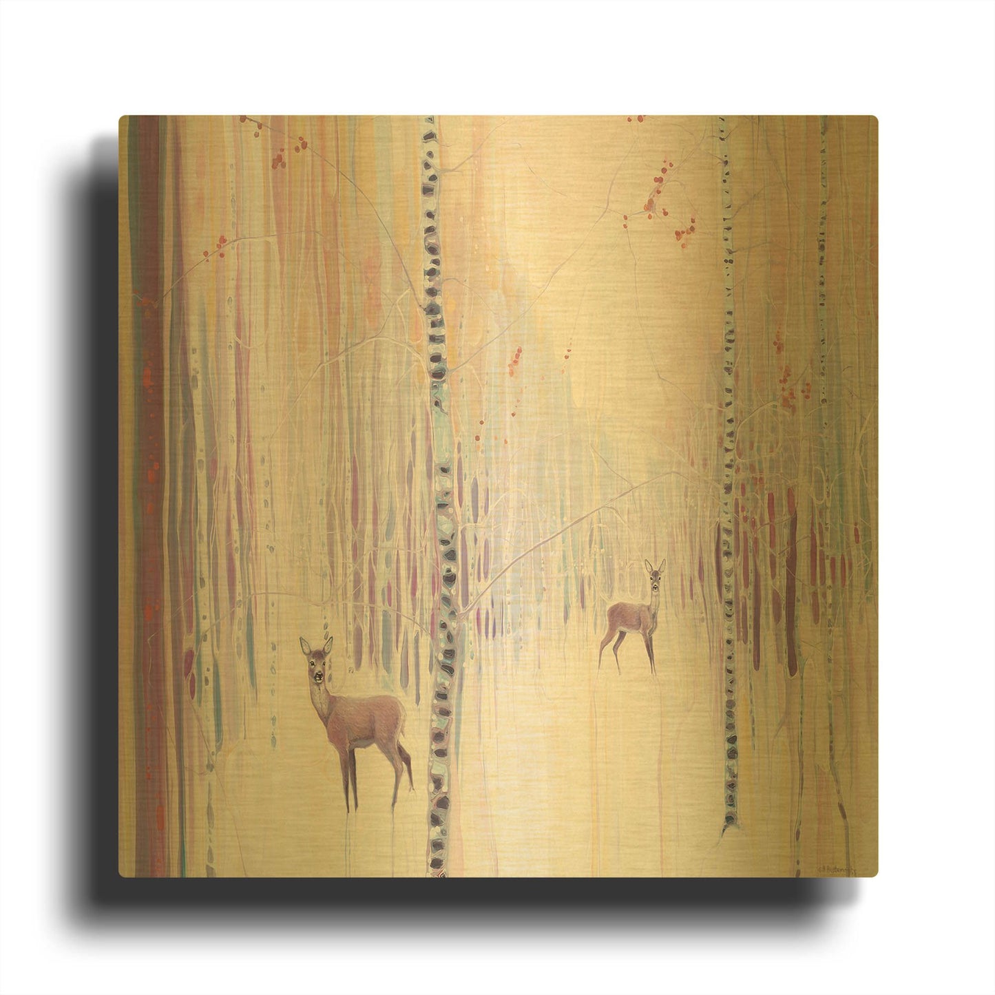 'Spirits Of Winter' By Gill Bustamante Gold Metal Wall Art