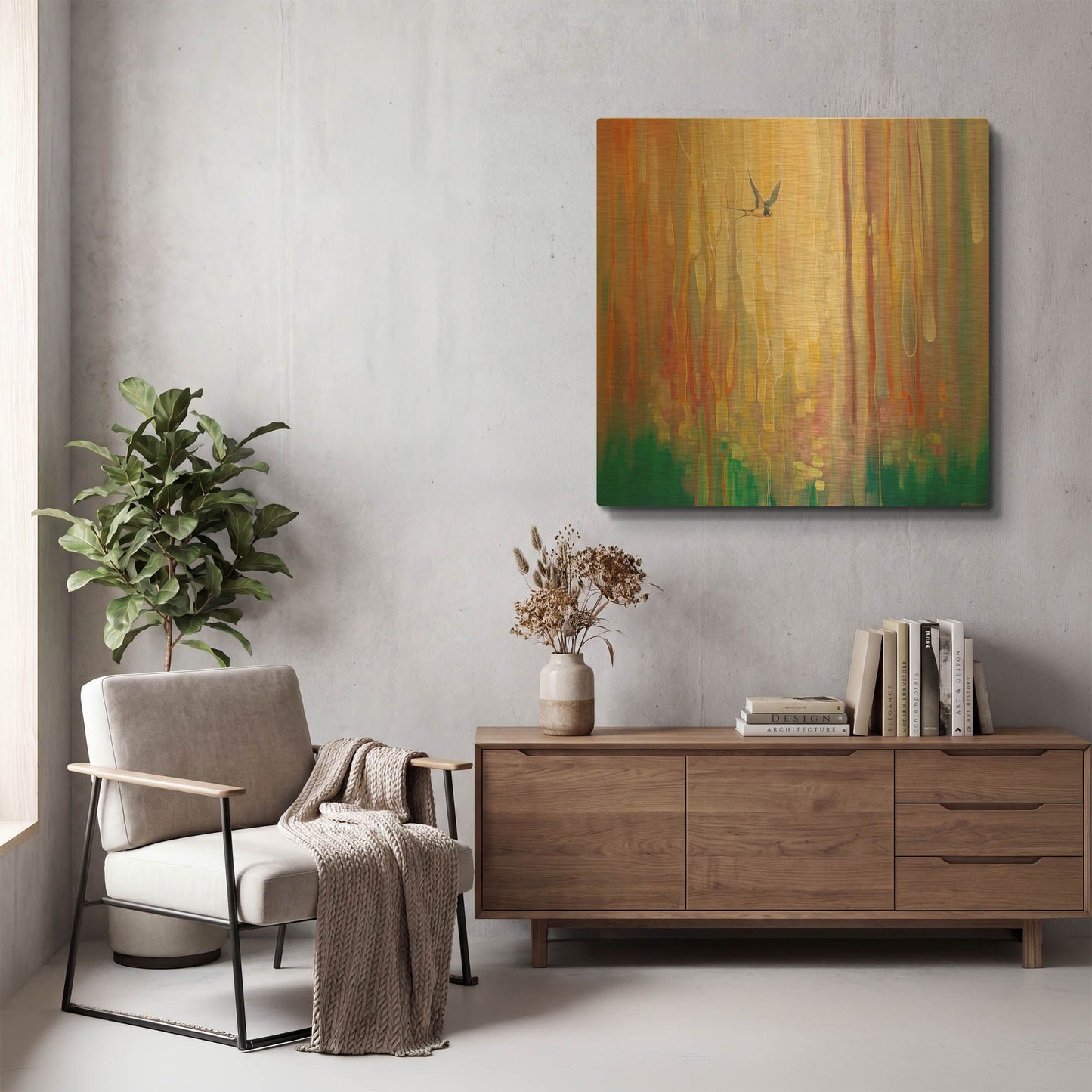 'Summer Ends' By Gill Bustamante Gold Metal Wall Art