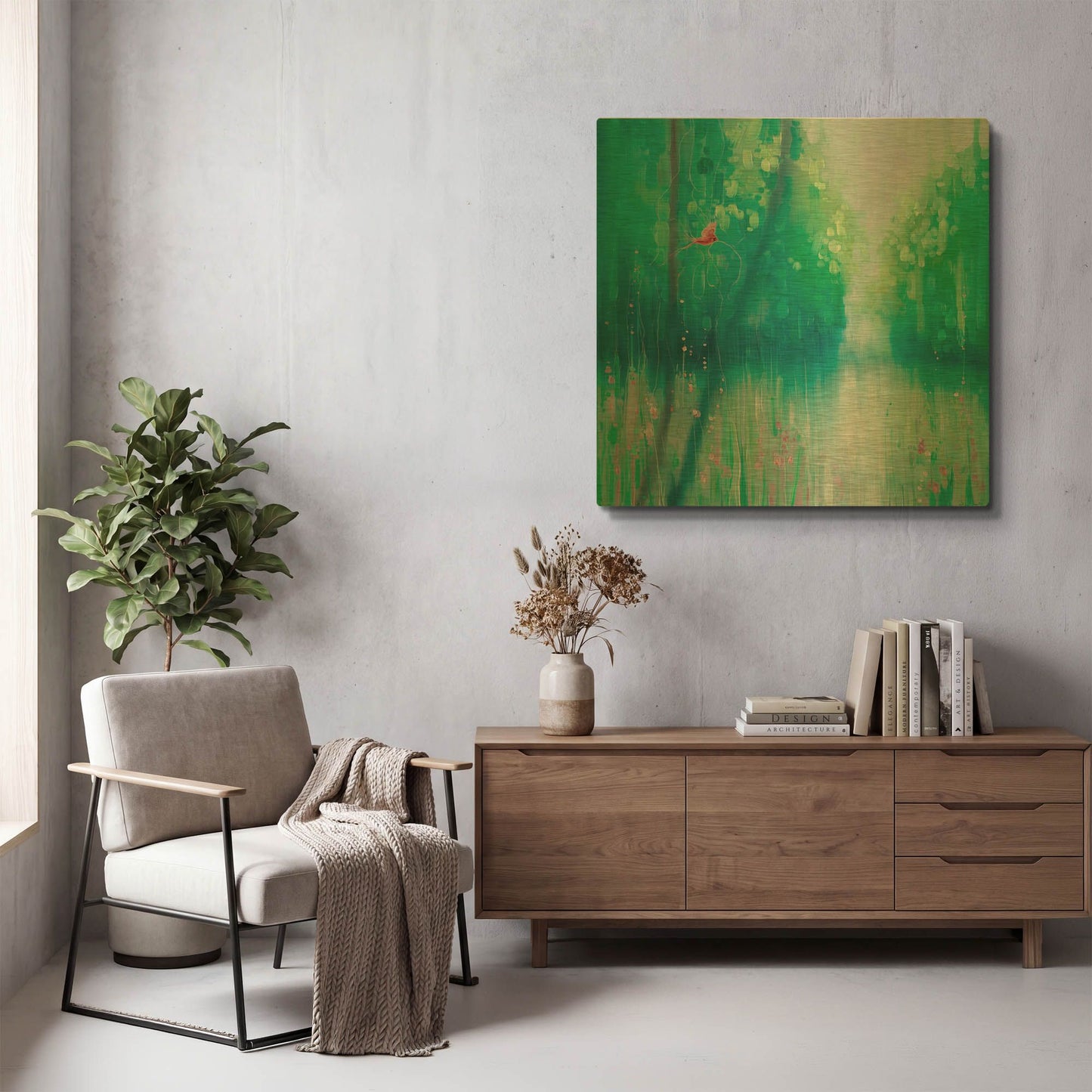 'Summer Time Warp' By Gill Bustamante Gold Metal Wall Art
