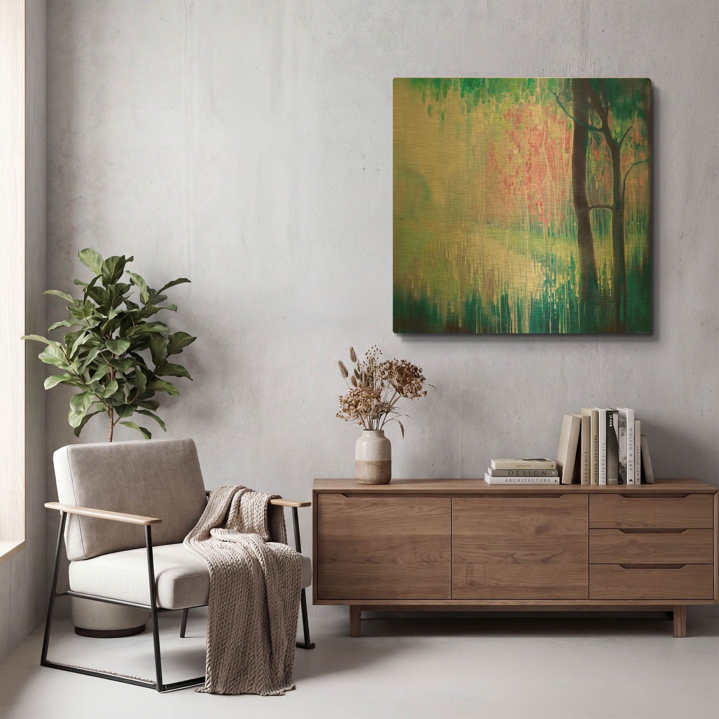 'Song Of April' By Gill Bustamante Gold Metal Wall Art