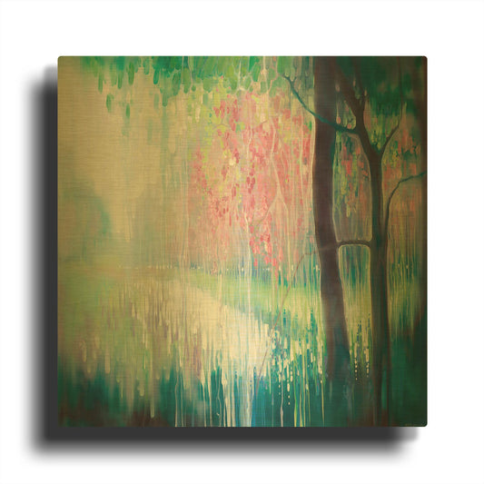 'Song Of April' By Gill Bustamante Gold Metal Wall Art