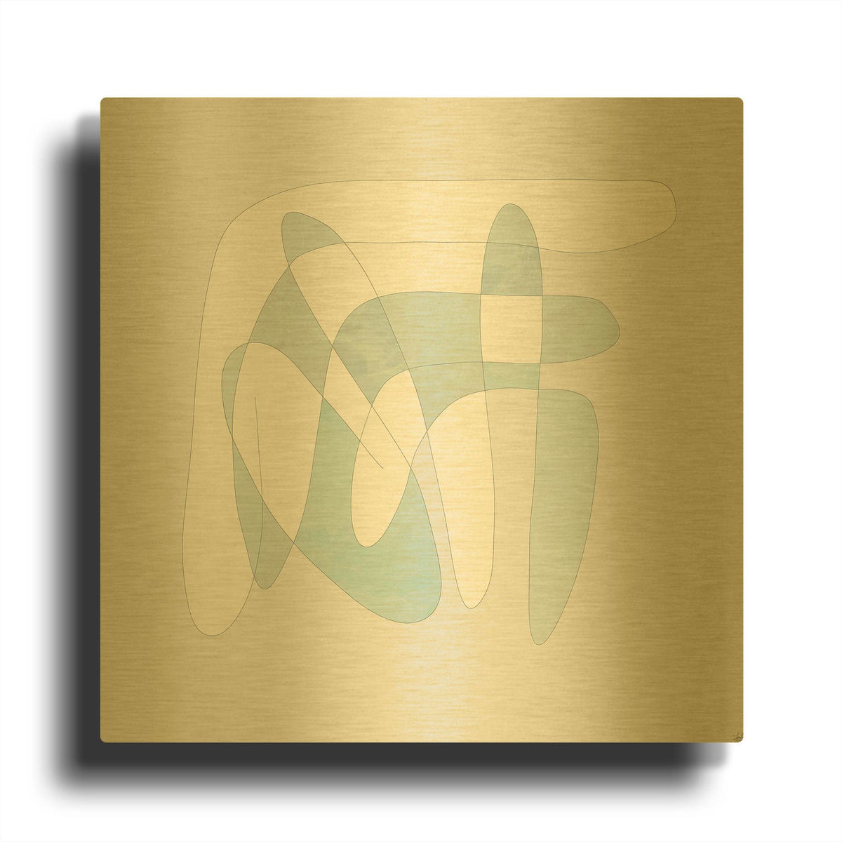 'Light Line N Fill 1' By Line and Brush Gold Metal Wall Art
