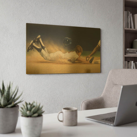 'Baseball Player' By Dan Craig Gold Metal Wall Art