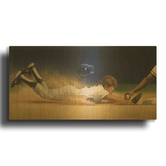 'Baseball Player' By Dan Craig Gold Metal Wall Art