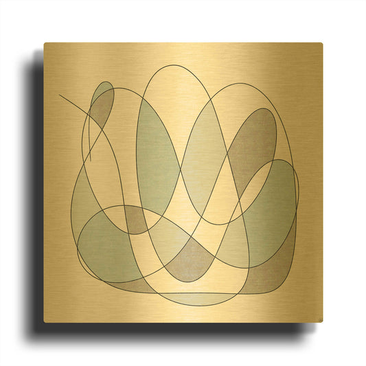 'Smooth Wanders 1' By Line and Brush Gold Metal Wall Art