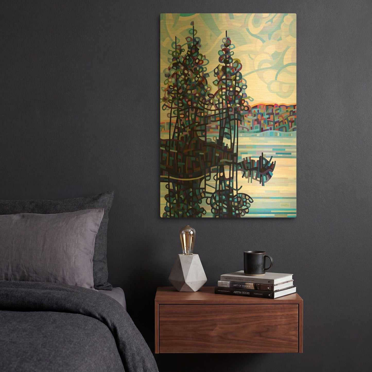 'Haliburton Morning' By Mandy Budan Gold Metal Wall Art