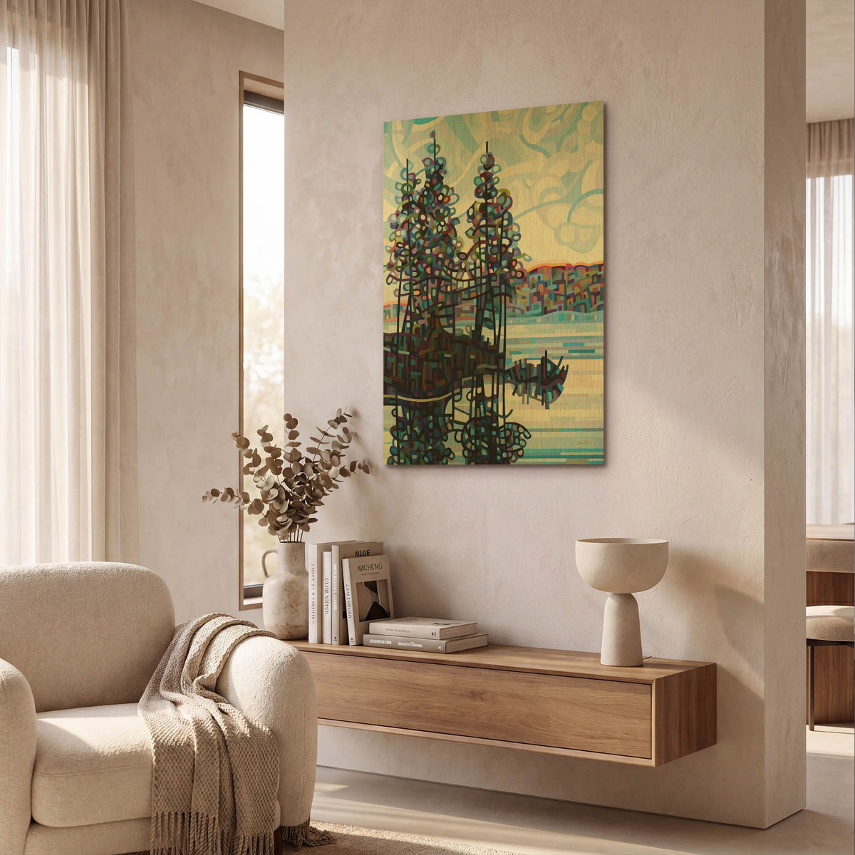 'Haliburton Morning' By Mandy Budan Gold Metal Wall Art