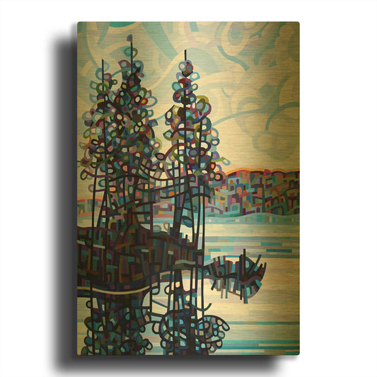 'Haliburton Morning' By Mandy Budan Gold Metal Wall Art