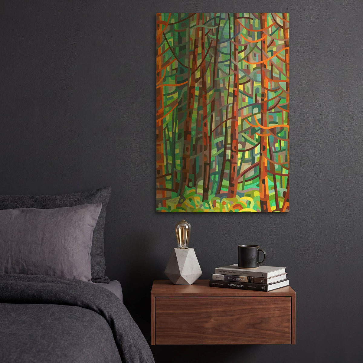 'In A Pine Forest' By Mandy Budan Gold Metal Wall Art