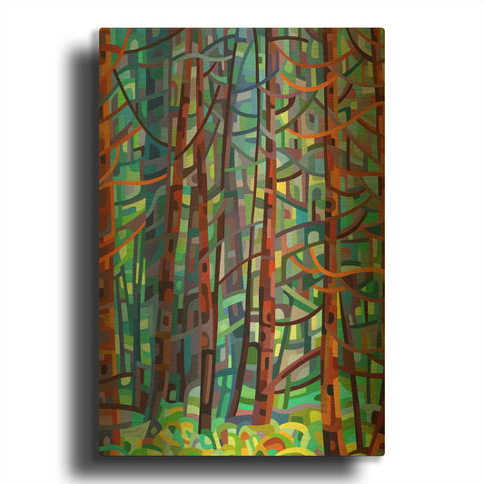 'In A Pine Forest' By Mandy Budan Gold Metal Wall Art