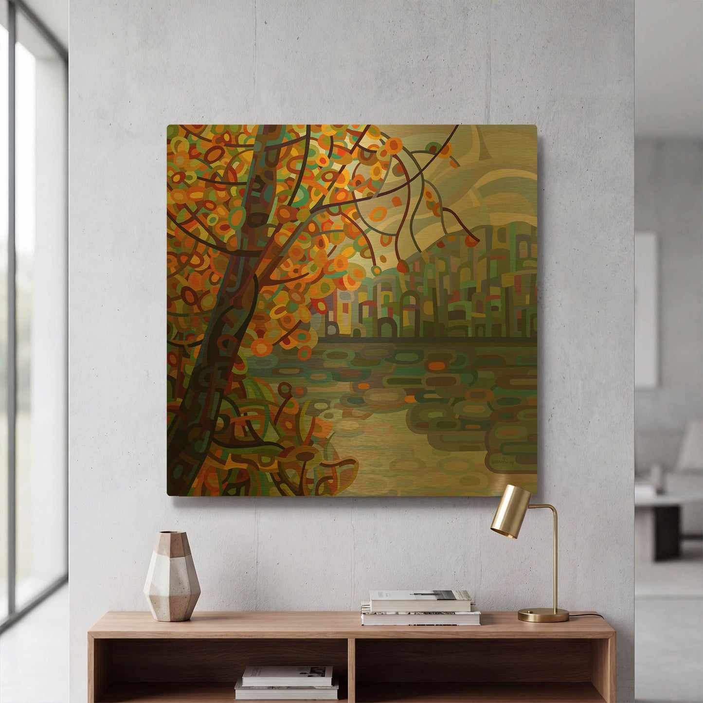 'Reflections' By Mandy Budan Gold Metal Wall Art