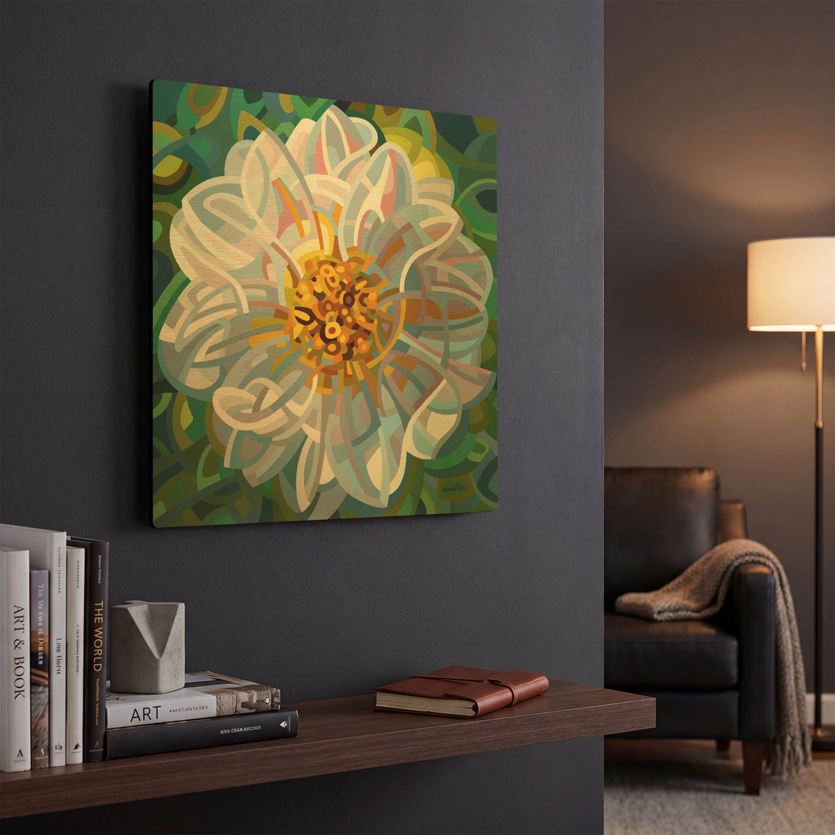 'Solitaire' By Mandy Budan Gold Metal Wall Art