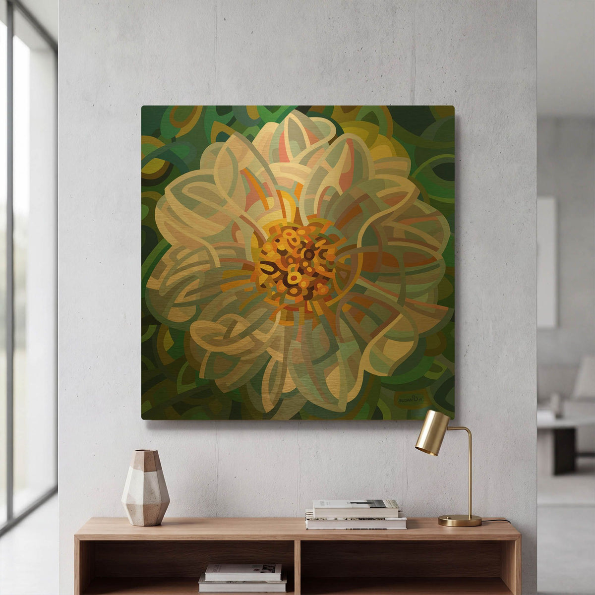 'Solitaire' By Mandy Budan Gold Metal Wall Art