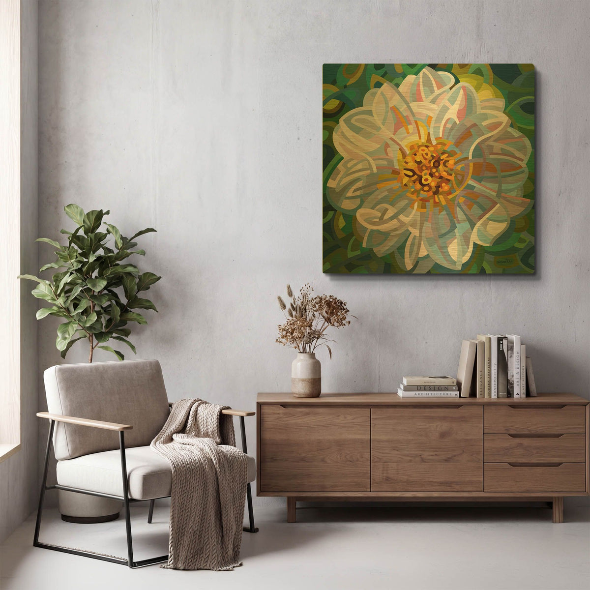 'Solitaire' By Mandy Budan Gold Metal Wall Art