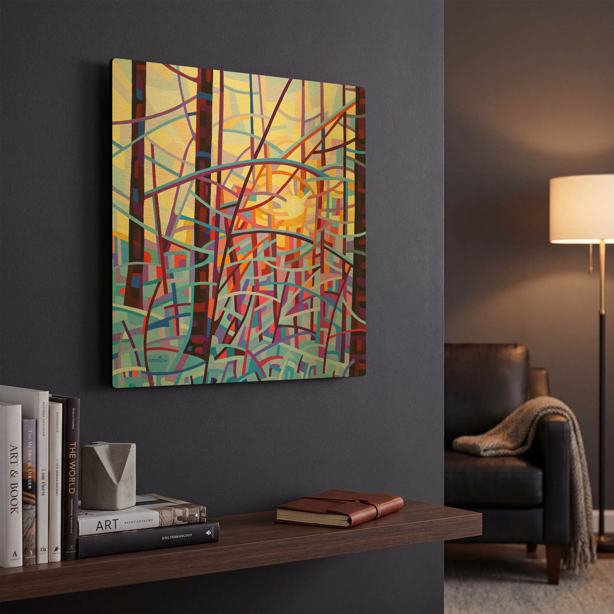 'Sunrise' By Mandy Budan Gold Metal Wall Art