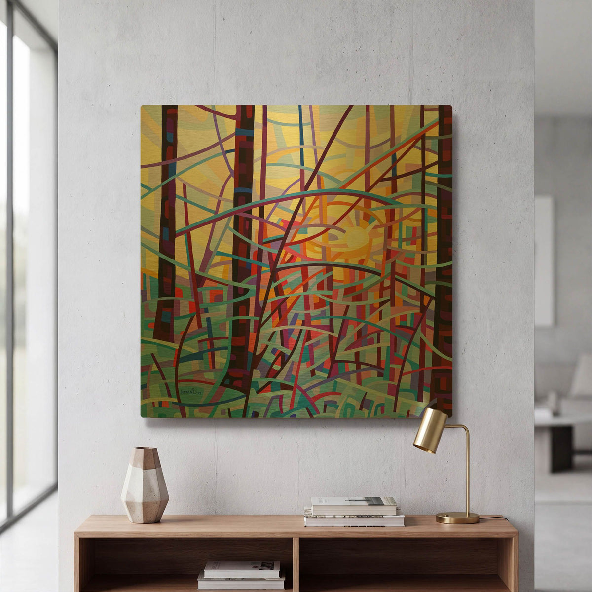 'Sunrise' By Mandy Budan Gold Metal Wall Art