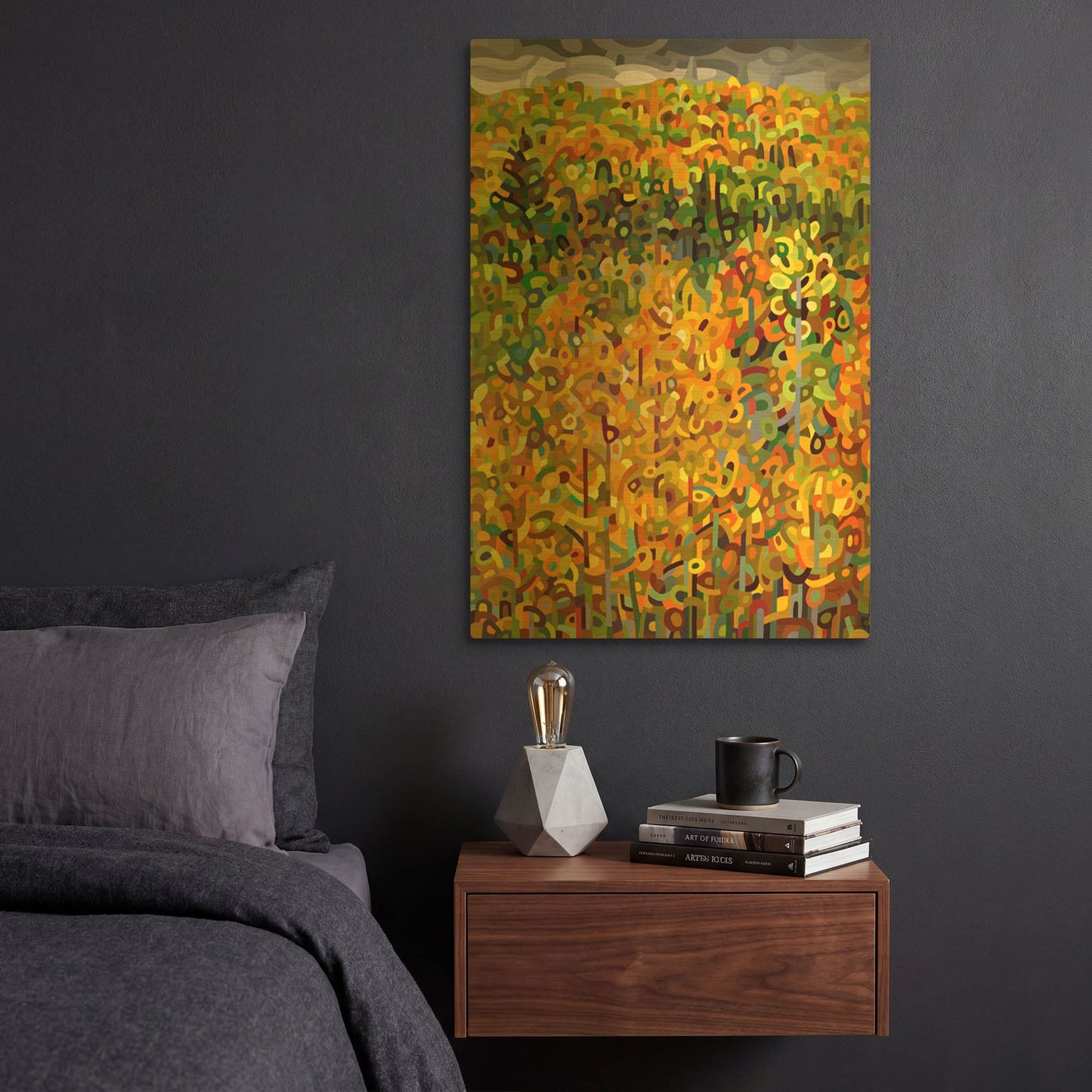 'Towards Autumn' By Mandy Budan Gold Metal Wall Art