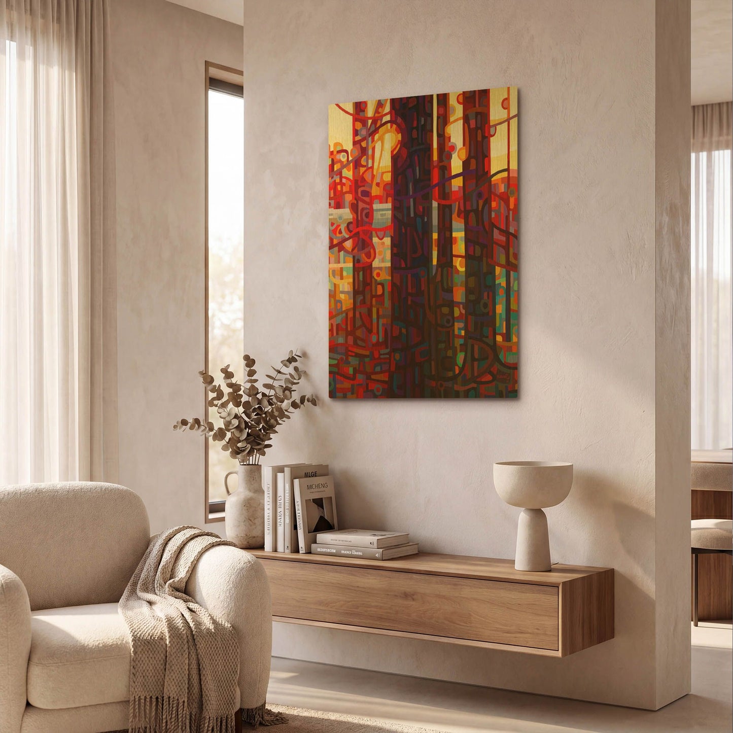 'Carnelian Morning' By Mandy Budan Gold Metal Wall Art