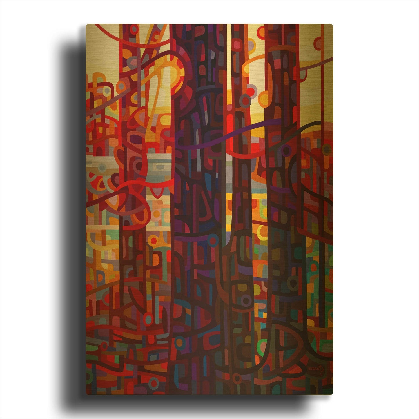 'Carnelian Morning' By Mandy Budan Gold Metal Wall Art