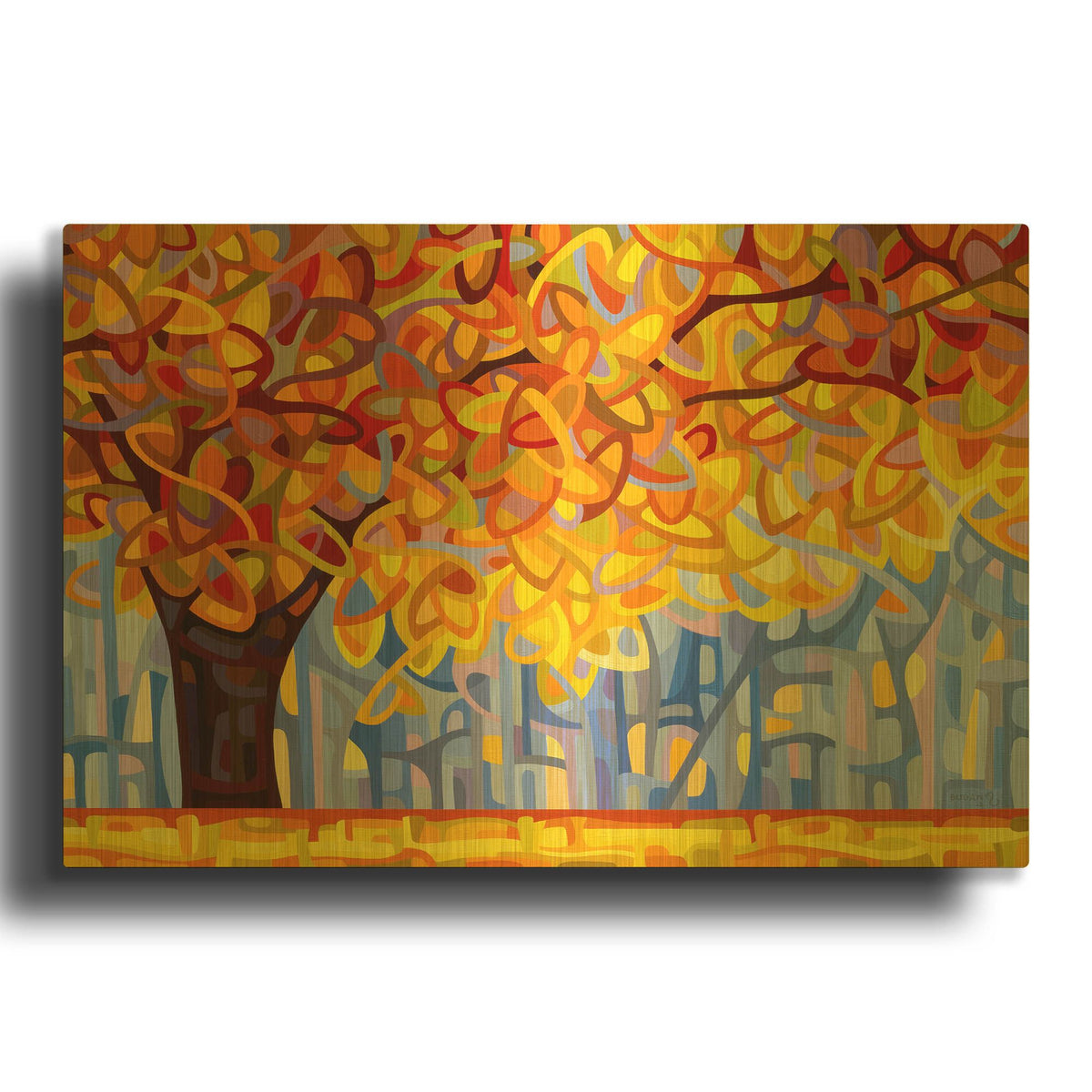 'October Gold' By Mandy Budan Gold Metal Wall Art