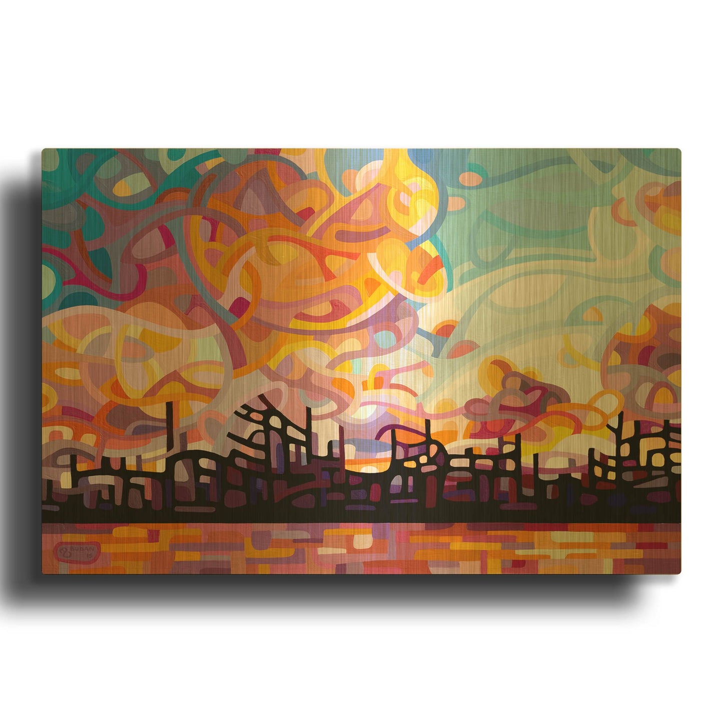 'Last Call' By Mandy Budan Gold Metal Wall Art