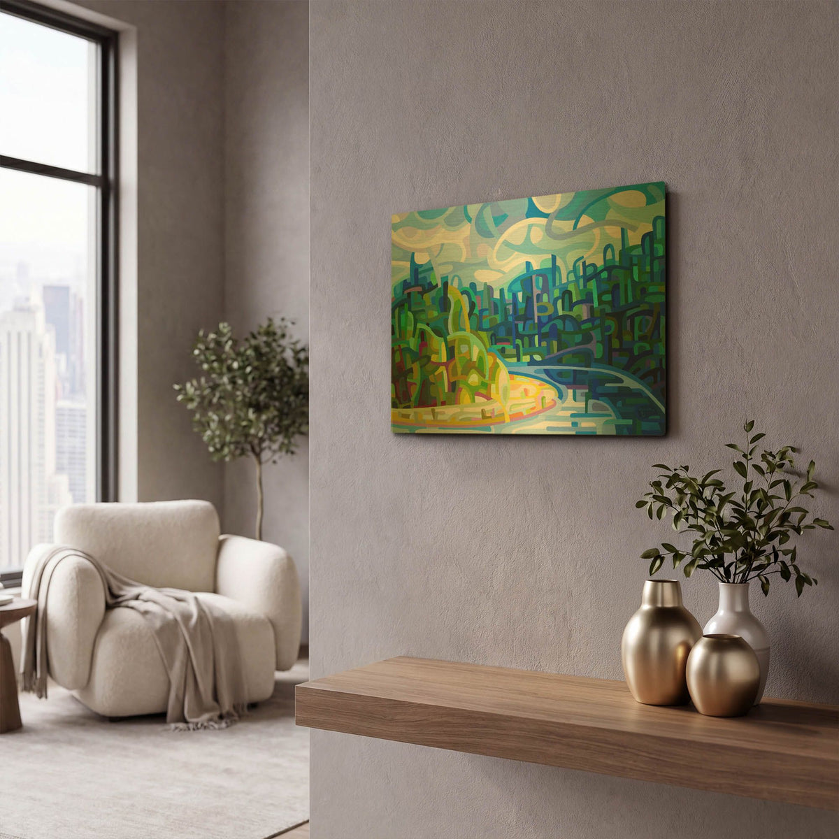 'July Progression' By Mandy Budan Gold Metal Wall Art
