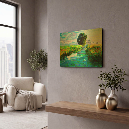 'Ebb And Flow' By Mandy Budan Gold Metal Wall Art