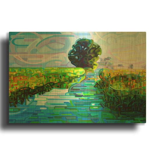 'Ebb And Flow' By Mandy Budan Gold Metal Wall Art