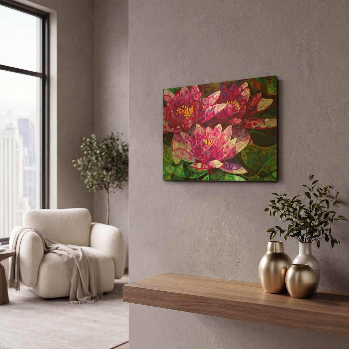 'Triumvirate' By Mandy Budan Gold Metal Wall Art