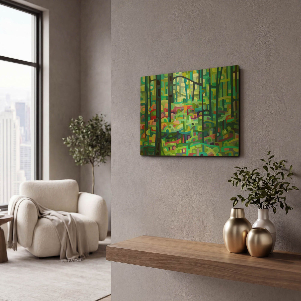 'Celadon Morning' By Mandy Budan Gold Metal Wall Art