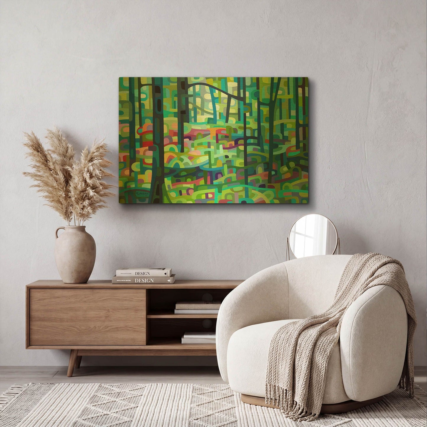 'Celadon Morning' By Mandy Budan Gold Metal Wall Art